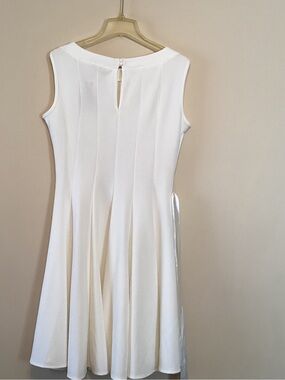 Classic White Sleeveless Fit-and-Flare Dress